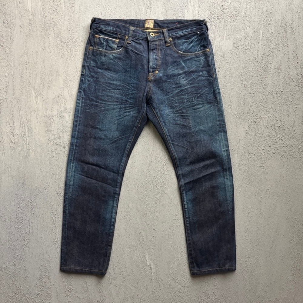 PRPS Selvedge Denim Jeans Size 33x28 Blue Tapered Camo Pocket Lining
